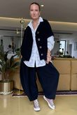 Made in Italy Cooper Needlecord Cap Sleeve Jacket Black